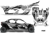 Full Graphics Kit Decal Wrap For Can-Am Maverick X3 MAX DS RS 4D 2016+ FADE SILVER
