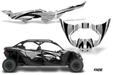 Half Graphics Kit Decal Wrap For Can-Am Maverick X3 MAX DS RS 4D 2016+ FADE SILVER