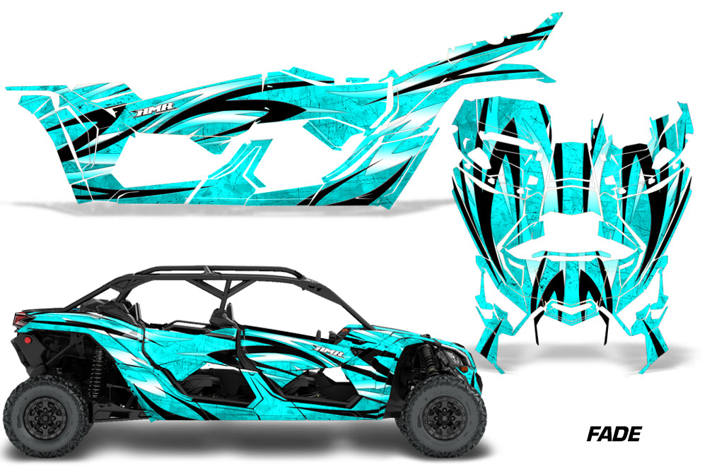 Full Graphics Kit Decal Wrap For Can-Am Maverick X3 MAX DS RS 4D 2016+ FADE TEAL-atv motorcycle utv parts accessories gear helmets jackets gloves pantsAll Terrain Depot