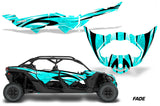 Half Graphics Kit Decal Wrap For Can-Am Maverick X3 MAX DS RS 4D 2016+ FADE TEAL