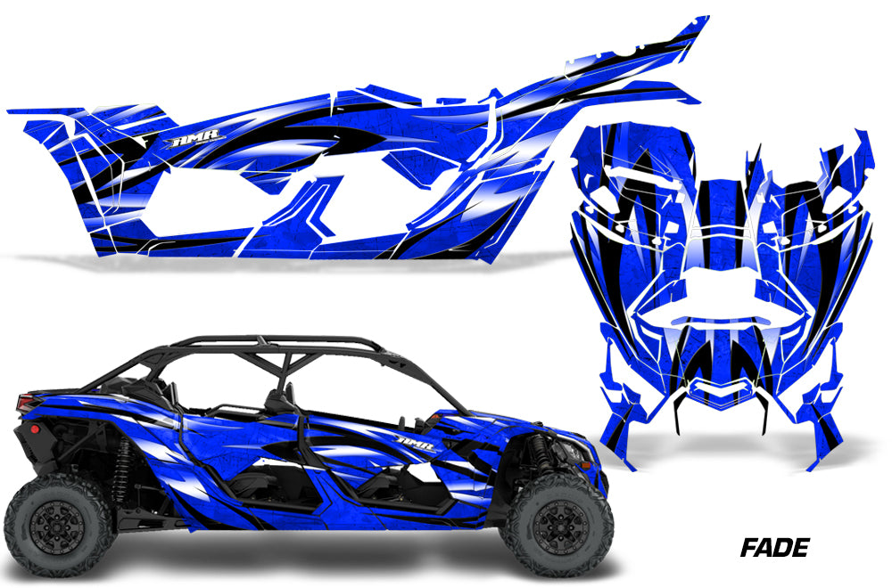 Full Graphics Kit Decal Wrap For Can-Am Maverick X3 MAX DS RS 4D 2016+ FADE BLUE-atv motorcycle utv parts accessories gear helmets jackets gloves pantsAll Terrain Depot