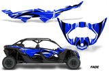 Half Graphics Kit Decal Wrap For Can-Am Maverick X3 MAX DS RS 4D 2016+ FADE BLUE
