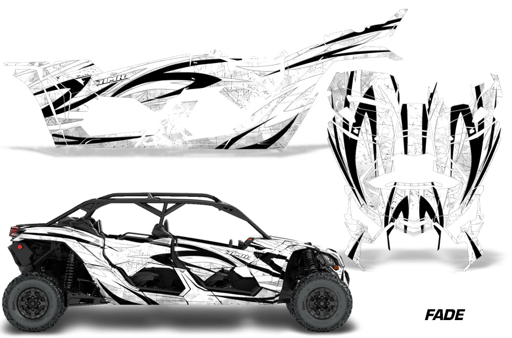 Full Graphics Kit Decal Wrap For Can-Am Maverick X3 MAX DS RS 4D 2016+ FADE WHITE-atv motorcycle utv parts accessories gear helmets jackets gloves pantsAll Terrain Depot