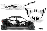 Half Graphics Kit Decal Wrap For Can-Am Maverick X3 MAX DS RS 4D 2016+ FADE WHITE