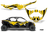 Half Graphics Kit Decal Wrap For Can-Am Maverick X3 MAX DS RS 4D 2016+ FADE YELLOW