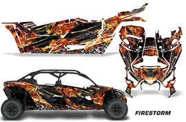 Full Graphics Kit Decal Wrap For Can-Am Maverick X3 MAX DS RS 4D 2016+ FIRESTORM BLACK-atv motorcycle utv parts accessories gear helmets jackets gloves pantsAll Terrain Depot