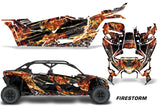 Full Graphics Kit Decal Wrap For Can-Am Maverick X3 MAX DS RS 4D 2016+ FIRESTORM BLACK