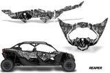 Half Graphics Kit Decal Wrap For Can-Am Maverick X3 MAX DS RS 4D 2016+ REAPER SILVER
