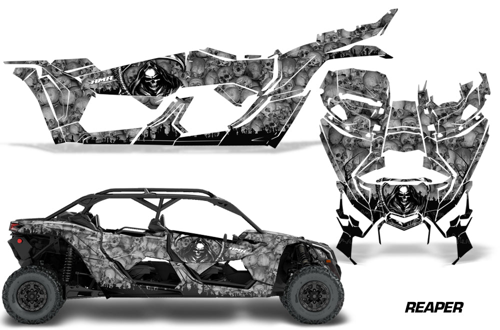 Full Graphics Kit Decal Wrap For Can-Am Maverick X3 MAX DS RS 4D 2016+ REAPER SILVER-atv motorcycle utv parts accessories gear helmets jackets gloves pantsAll Terrain Depot