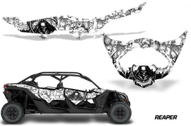 Half Graphics Kit Decal Wrap For Can-Am Maverick X3 MAX DS RS 4D 2016+ REAPER WHITE-atv motorcycle utv parts accessories gear helmets jackets gloves pantsAll Terrain Depot