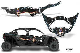 Half Graphics Kit Decal Wrap For Can-Am Maverick X3 MAX DS RS 4D 2016+ WW2-atv motorcycle utv parts accessories gear helmets jackets gloves pantsAll Terrain Depot