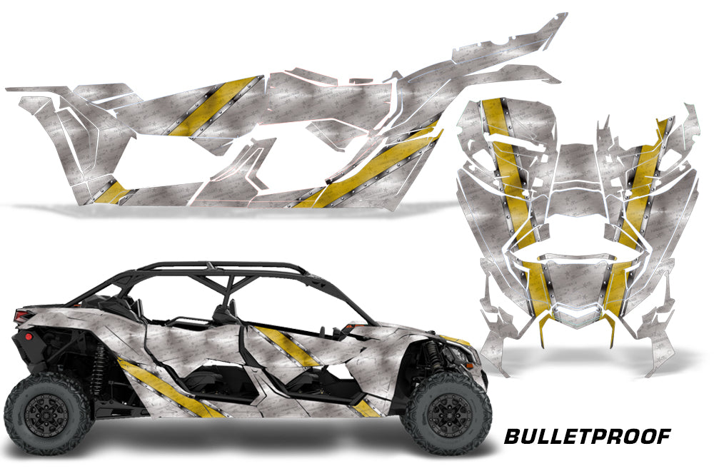 Full Graphics Kit Decal Wrap For Can-Am Maverick X3 MAX DS RS 4D 2016+ BULLETPROOF YELLOW-atv motorcycle utv parts accessories gear helmets jackets gloves pantsAll Terrain Depot