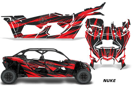 Full Graphics Kit Decal Wrap For Can-Am Maverick X3 MAX DS RS 4D 2016+ NUKE RED-atv motorcycle utv parts accessories gear helmets jackets gloves pantsAll Terrain Depot
