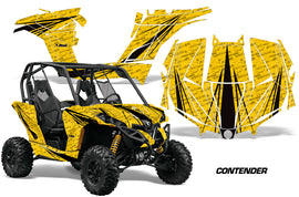 UTV Graphics Kit Decal Wrap For Can-Am BRP Maverick 1000 X/XT 2013-2016 CONTENDER BLACK YELLOW-atv motorcycle utv parts accessories gear helmets jackets gloves pantsAll Terrain Depot