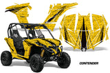 UTV Graphics Kit Decal Wrap For Can-Am BRP Maverick 1000 X/XT 2013-2016 CONTENDER BLACK YELLOW