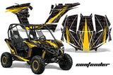 UTV Graphics Kit Decal Wrap For Can-Am BRP Maverick 1000 X/XT 2013-2016 CONTENDER YELLOW BLACK