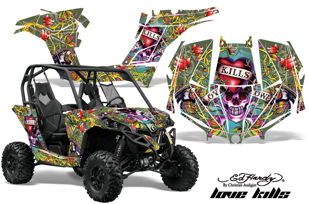 UTV Graphics Kit Decal Wrap For Can-Am BRP Maverick 1000 X/XT 2013-2016 EDHLK GREEN-atv motorcycle utv parts accessories gear helmets jackets gloves pantsAll Terrain Depot
