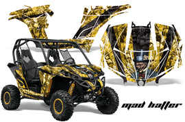 UTV Graphics Kit Decal Wrap For Can-Am BRP Maverick 1000 X/XT 2013-2016 HATTER BLACK YELLOW-atv motorcycle utv parts accessories gear helmets jackets gloves pantsAll Terrain Depot