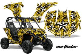 UTV Graphics Kit Decal Wrap For Can-Am BRP Maverick 1000 X/XT 2013-2016 NORTHSTAR YELLOW-atv motorcycle utv parts accessories gear helmets jackets gloves pantsAll Terrain Depot