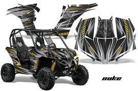 UTV Graphics Kit Decal Wrap For Can-Am BRP Maverick 1000 X/XT 2013-2016 NUKE YELLOW BLACK-atv motorcycle utv parts accessories gear helmets jackets gloves pantsAll Terrain Depot