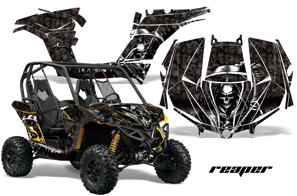 UTV Graphics Kit Decal Wrap For Can-Am BRP Maverick 1000 X/XT 2013-2016 REAPER BLACK-atv motorcycle utv parts accessories gear helmets jackets gloves pantsAll Terrain Depot