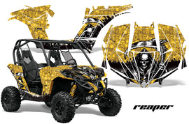 UTV Graphics Kit Decal Wrap For Can-Am BRP Maverick 1000 X/XT 2013-2016 REAPER YELLOW-atv motorcycle utv parts accessories gear helmets jackets gloves pantsAll Terrain Depot