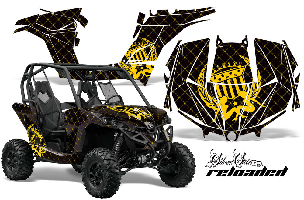UTV Graphics Kit Decal Wrap For Can-Am BRP Maverick 1000 X/XT 2013-2016 RELOADED YELLOW BLACK-atv motorcycle utv parts accessories gear helmets jackets gloves pantsAll Terrain Depot