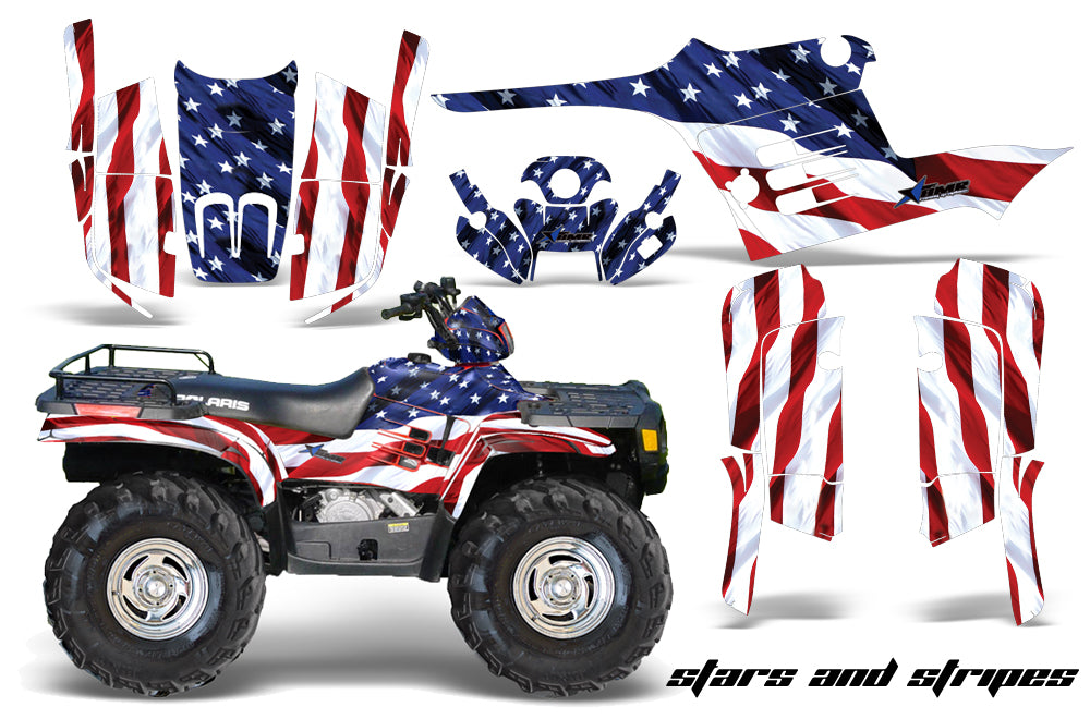 ATV Graphics Kit Decal Wrap For Polaris Sportsman 400 500 600 700 1995-2004 USA FLAG-atv motorcycle utv parts accessories gear helmets jackets gloves pantsAll Terrain Depot