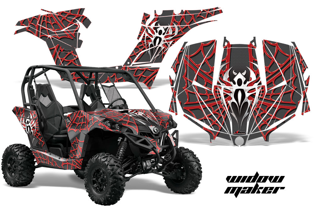 UTV Graphics Kit Decal Wrap For Can-Am BRP Maverick 1000 X/XT 2013-2016 WIDOW RED BLACK-atv motorcycle utv parts accessories gear helmets jackets gloves pantsAll Terrain Depot