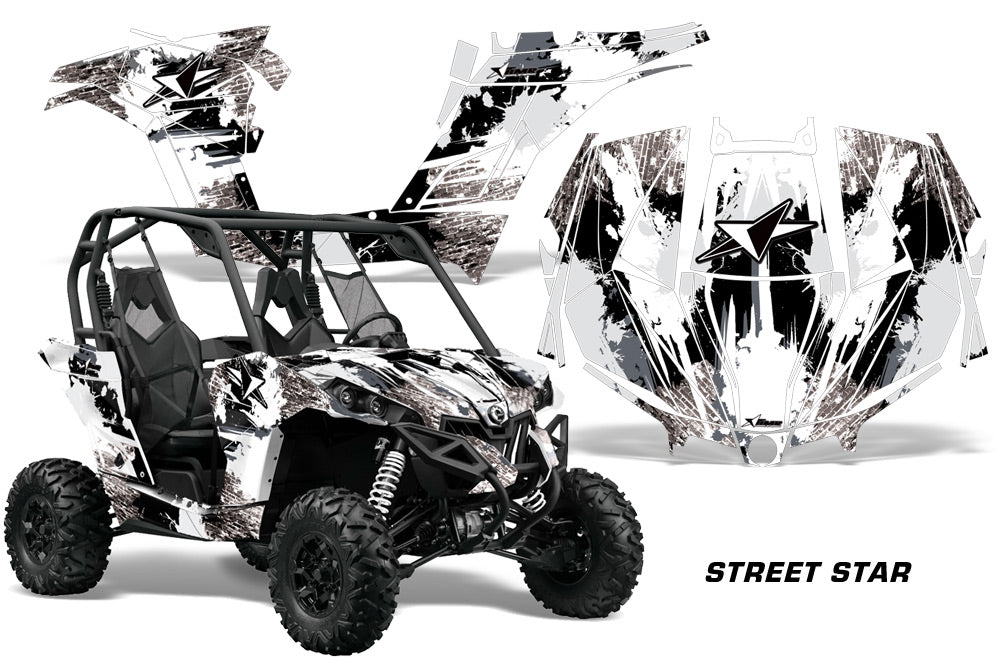 UTV Graphics Kit Decal Wrap For Can-Am BRP Maverick 1000 X/XT 2013-2016 STREET STAR WHITE-atv motorcycle utv parts accessories gear helmets jackets gloves pantsAll Terrain Depot