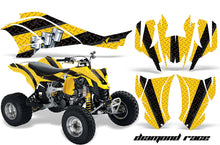 Load image into Gallery viewer, ATV Graphics Kit Quad Decal Wrap For Can-Am DS450 XMX XXC 2008-2016 DIAMOND RACE BLACK YELLOW-atv motorcycle utv parts accessories gear helmets jackets gloves pantsAll Terrain Depot