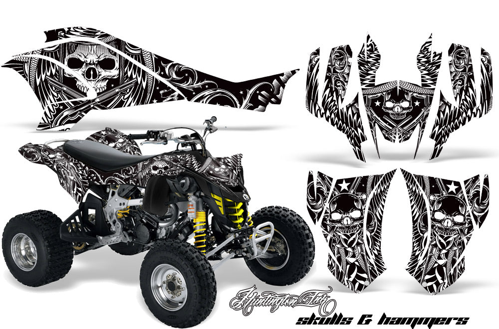 ATV Graphics Kit Quad Decal Wrap For Can-Am DS450 XMX XXC 2008-2016 HISH WHITE-atv motorcycle utv parts accessories gear helmets jackets gloves pantsAll Terrain Depot