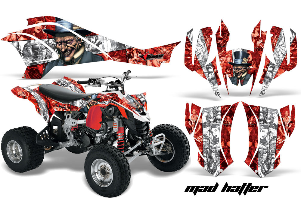 ATV Graphics Kit Quad Decal Wrap For Can-Am DS450 XMX XXC 2008-2016 HATTER RED WHITE-atv motorcycle utv parts accessories gear helmets jackets gloves pantsAll Terrain Depot