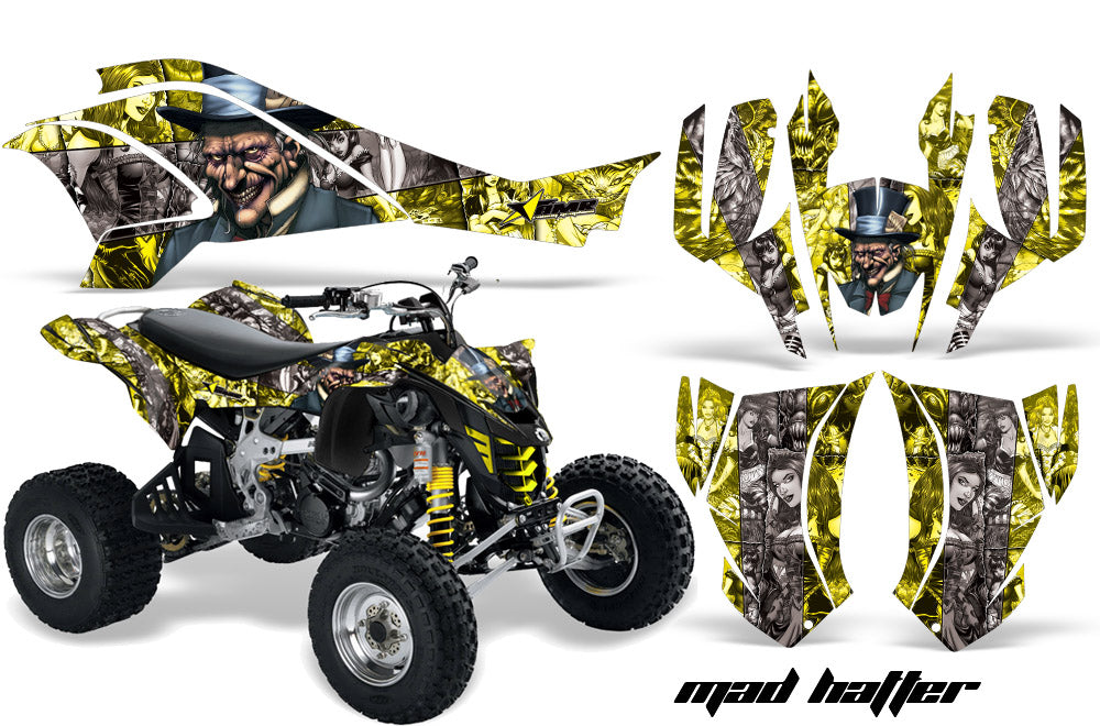 ATV Graphics Kit Quad Decal Wrap For Can-Am DS450 XMX XXC 2008-2016 HATTER YELLOW SILVER-atv motorcycle utv parts accessories gear helmets jackets gloves pantsAll Terrain Depot