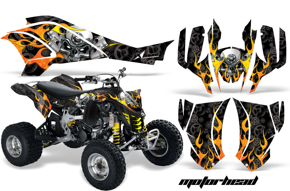 ATV Graphics Kit Quad Decal Wrap For Can-Am DS450 XMX XXC 2008-2016 MOTORHEAD BLACK-atv motorcycle utv parts accessories gear helmets jackets gloves pantsAll Terrain Depot