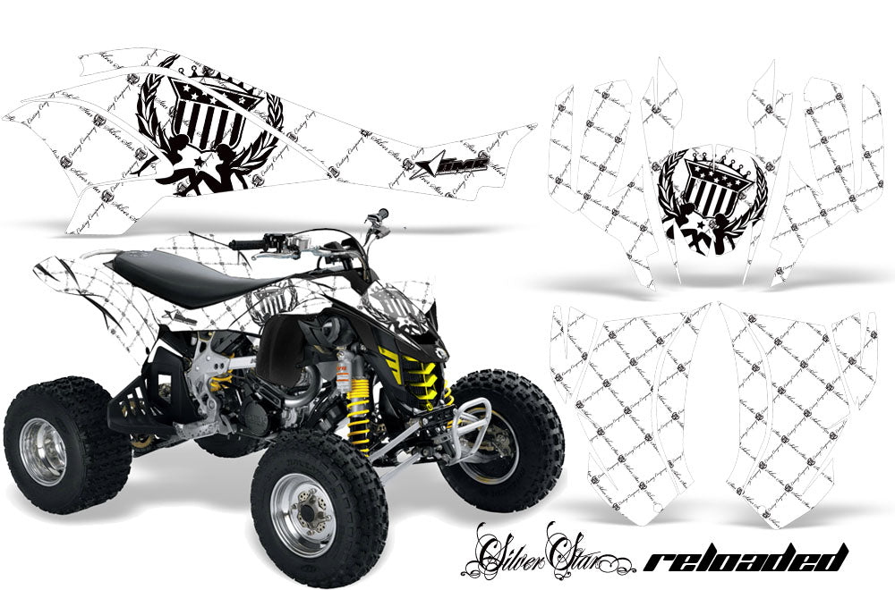 ATV Graphics Kit Quad Decal Wrap For Can-Am DS450 XMX XXC 2008-2016 RELOADED BLACK WHITE-atv motorcycle utv parts accessories gear helmets jackets gloves pantsAll Terrain Depot