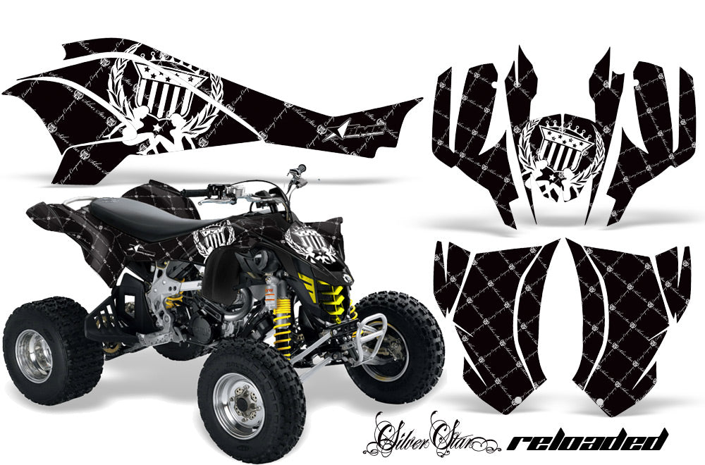 ATV Graphics Kit Quad Decal Wrap For Can-Am DS450 XMX XXC 2008-2016 RELOADED WHITE BLACK-atv motorcycle utv parts accessories gear helmets jackets gloves pantsAll Terrain Depot
