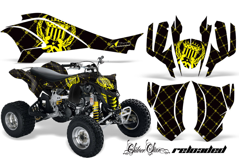 ATV Graphics Kit Quad Decal Wrap For Can-Am DS450 XMX XXC 2008-2016 RELOADED YELLOW BLACK-atv motorcycle utv parts accessories gear helmets jackets gloves pantsAll Terrain Depot