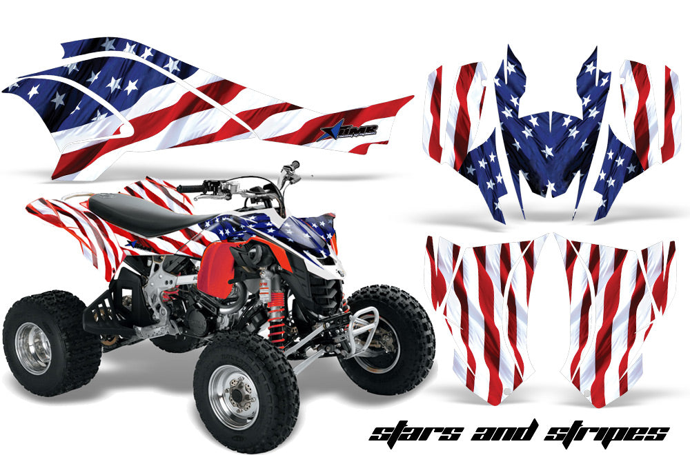 ATV Graphics Kit Quad Decal Wrap For Can-Am DS450 XMX XXC 2008-2016 USA FLAG-atv motorcycle utv parts accessories gear helmets jackets gloves pantsAll Terrain Depot