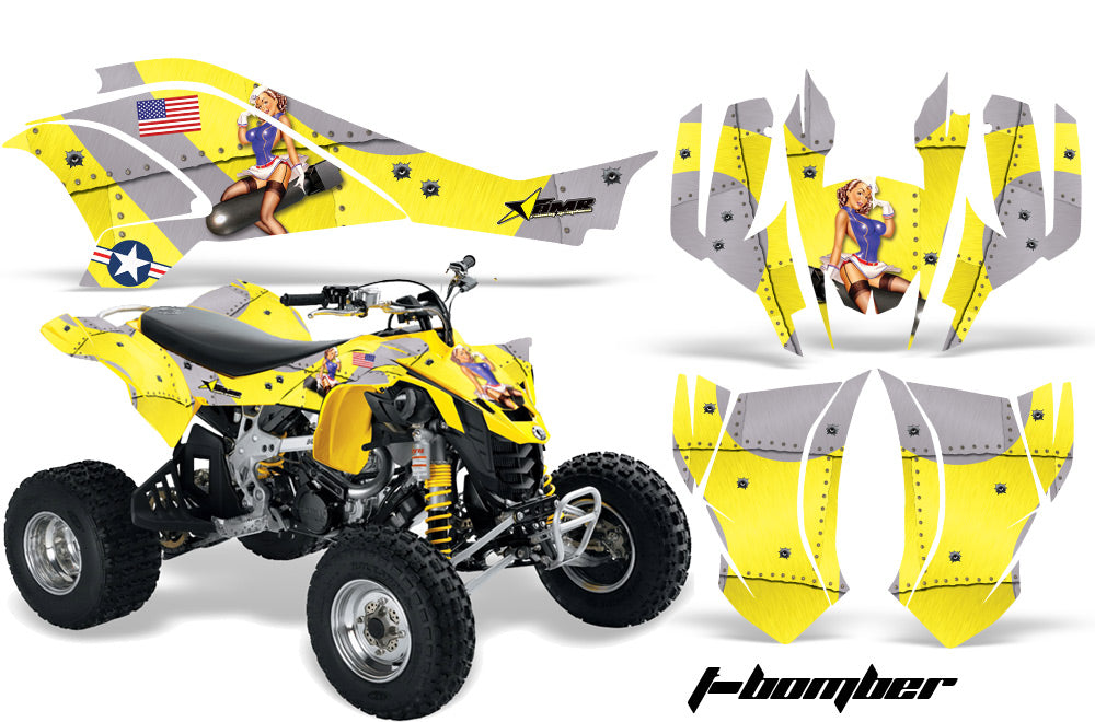 ATV Graphics Kit Quad Decal Wrap For Can-Am DS450 XMX XXC 2008-2016 TBOMBER YELLOW-atv motorcycle utv parts accessories gear helmets jackets gloves pantsAll Terrain Depot