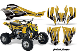 ATV Graphics Kit Quad Decal Wrap For Can-Am DS450 XMX XXC 2008-2016 TRIBAL BLACK YELLOW-atv motorcycle utv parts accessories gear helmets jackets gloves pantsAll Terrain Depot
