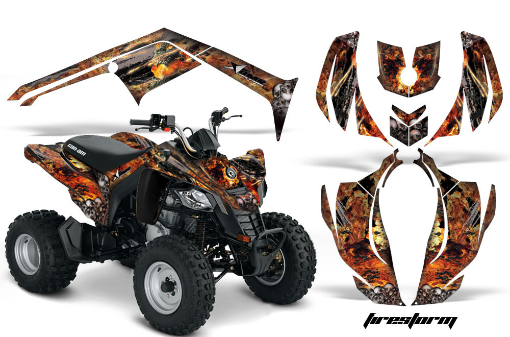 ATV Decal Graphics Kit Wrap For Can-Am DS250 DS 250 Bombardier 2006-2016 FIRESTORM BLACK-atv motorcycle utv parts accessories gear helmets jackets gloves pantsAll Terrain Depot