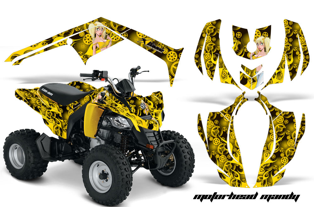 ATV Decal Graphics Kit Wrap For Can-Am DS250 DS 250 Bombardier 2006-2016 MOTO MANDY YELLOW-atv motorcycle utv parts accessories gear helmets jackets gloves pantsAll Terrain Depot