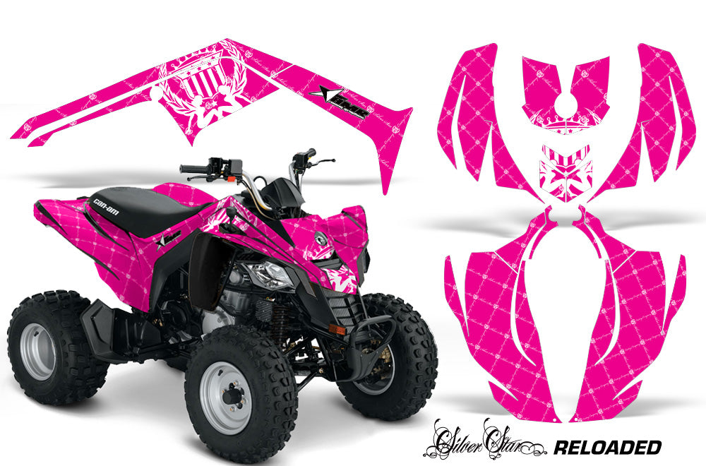 ATV Decal Graphics Kit Wrap For Can-Am DS250 DS 250 Bombardier 2006-2016 RELOADED WHITE PINK-atv motorcycle utv parts accessories gear helmets jackets gloves pantsAll Terrain Depot