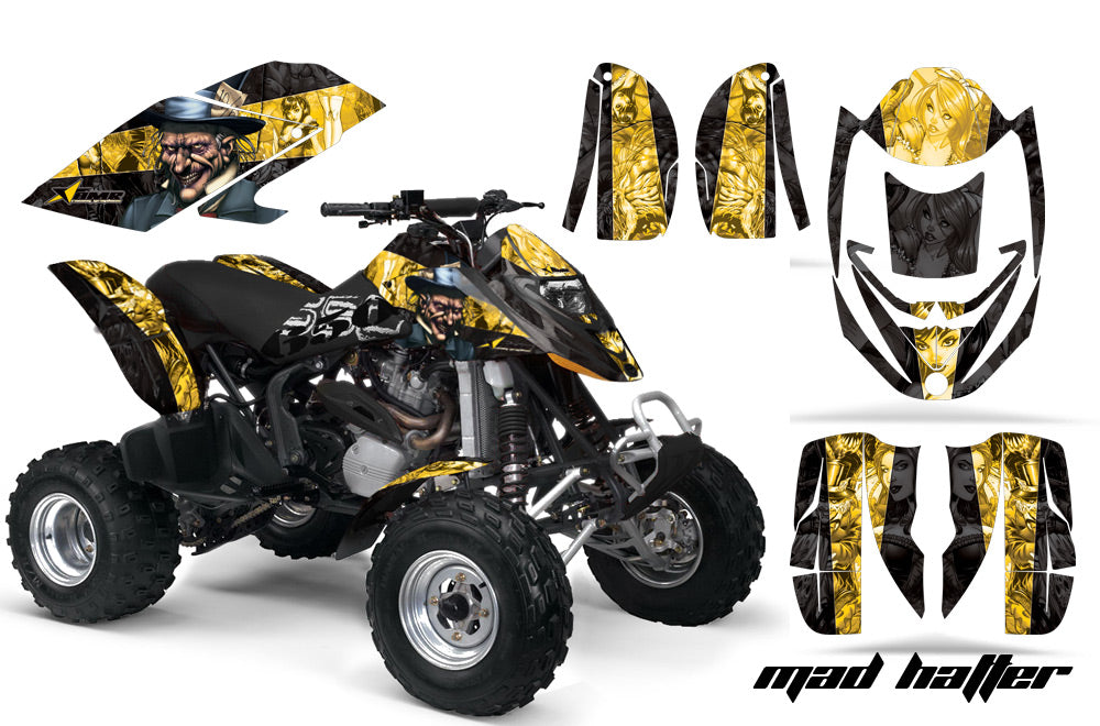 ATV Graphics Kit Decal Quad Wrap For Can-Am Bombardier DS650 DS 650 HATTER YELLOW BLACK-atv motorcycle utv parts accessories gear helmets jackets gloves pantsAll Terrain Depot