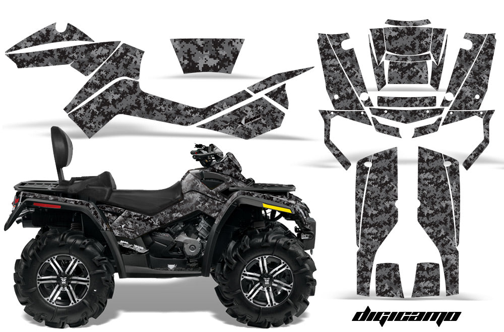 ATV Graphics Kit Decal Wrap For CanAm Outlander Max 500/800 2006-2012 DIGICAMO BLACK-atv motorcycle utv parts accessories gear helmets jackets gloves pantsAll Terrain Depot