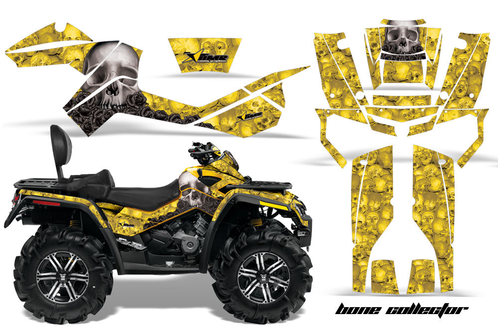 ATV Graphics Kit Decal Wrap For CanAm Outlander Max 500/800 2006-2012 BONES YELLOW-atv motorcycle utv parts accessories gear helmets jackets gloves pantsAll Terrain Depot