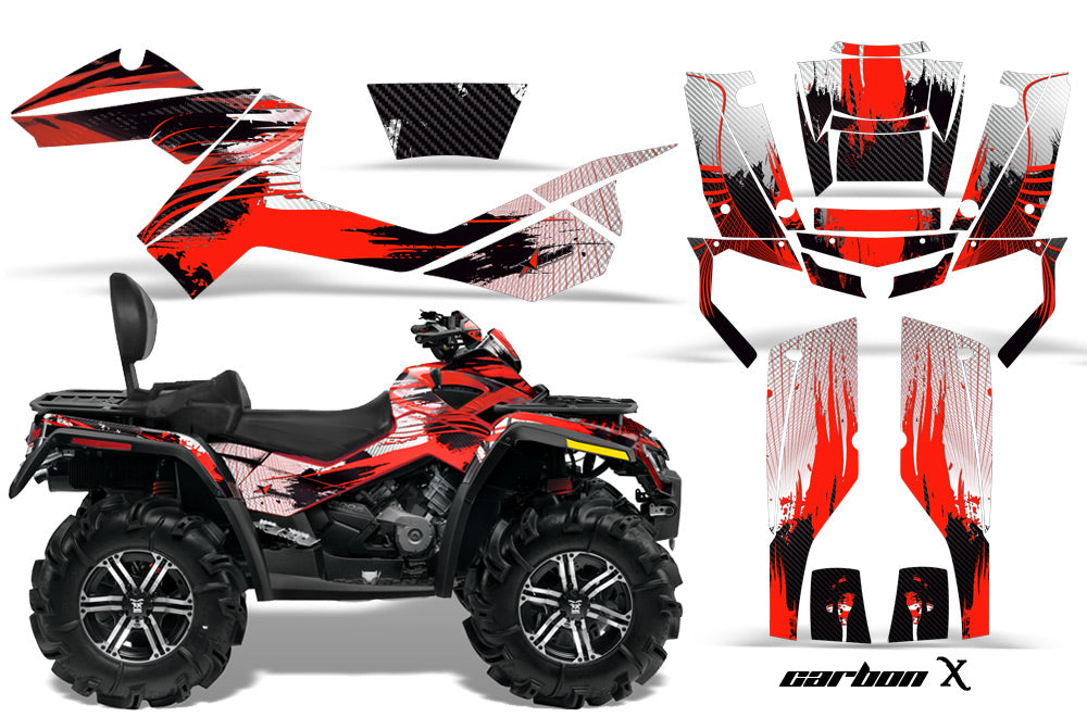 ATV Graphics Kit Decal Wrap For CanAm Outlander Max 500/800 2006-2012 CARBONX RED-atv motorcycle utv parts accessories gear helmets jackets gloves pantsAll Terrain Depot