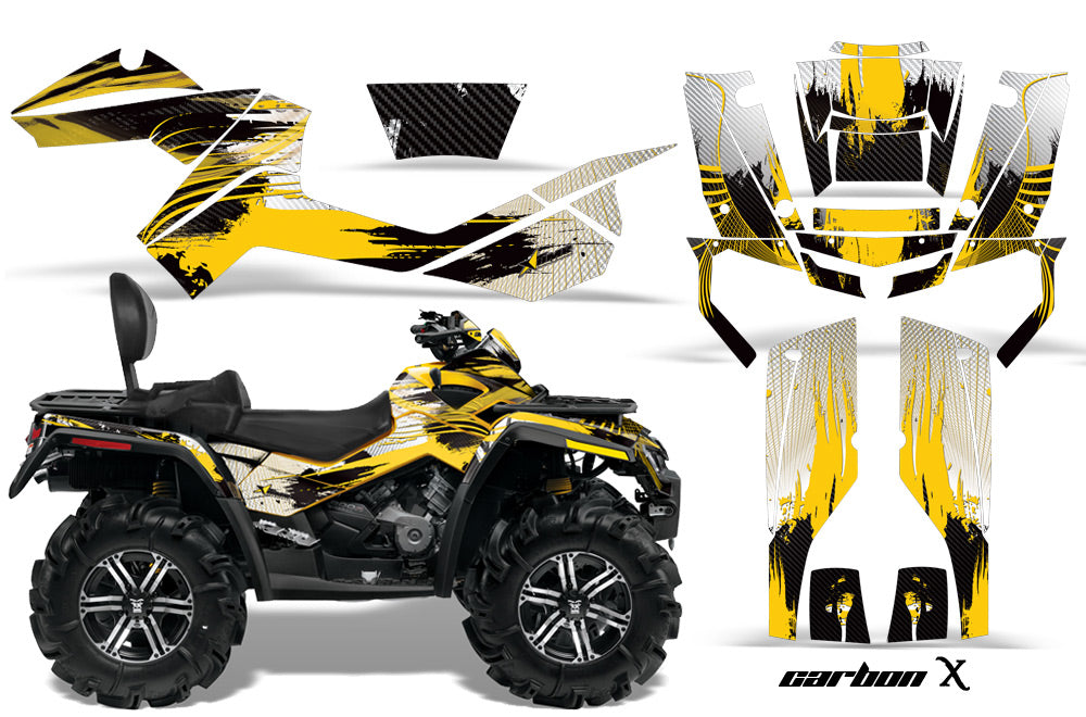 ATV Graphics Kit Decal Wrap For CanAm Outlander Max 500/800 2006-2012 CARBONX YELLOW-atv motorcycle utv parts accessories gear helmets jackets gloves pantsAll Terrain Depot