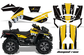 ATV Graphics Kit Decal Wrap For CanAm Outlander Max 500/800 2006-2012 DIAMOND RACE YELLOW BLACK-atv motorcycle utv parts accessories gear helmets jackets gloves pantsAll Terrain Depot